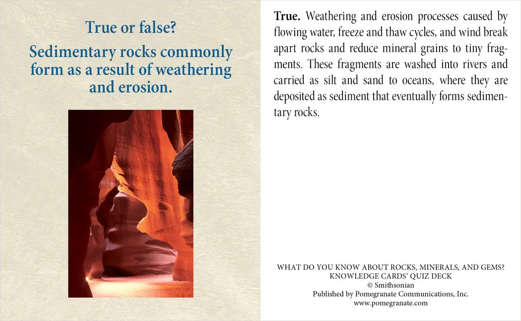 Rock Mineral and Gem Knowledge Cards