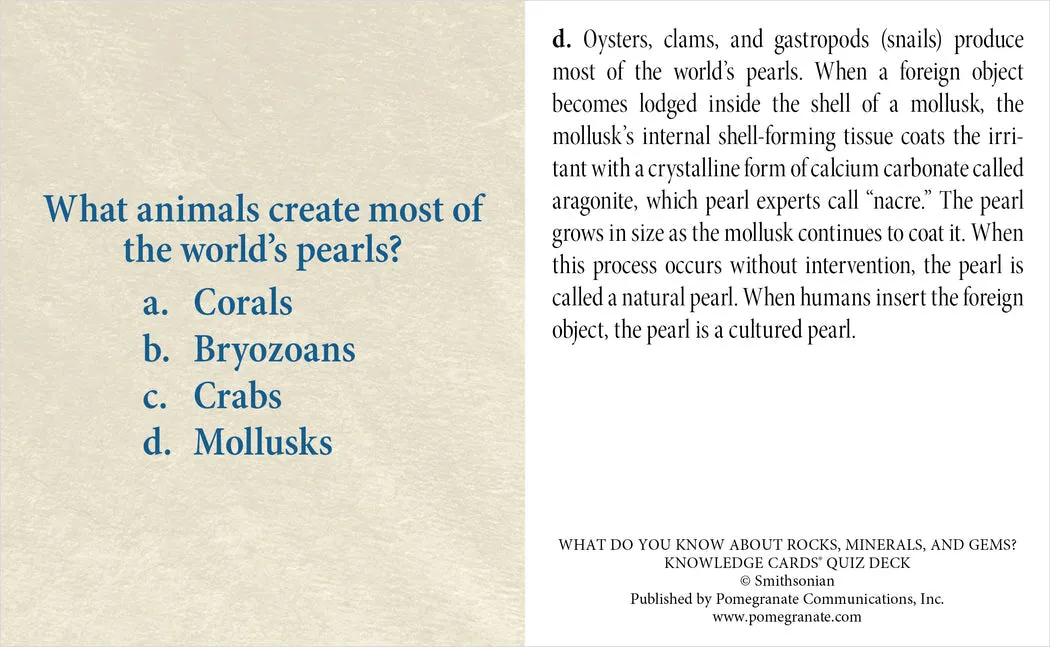 Rock Mineral and Gem Knowledge Cards