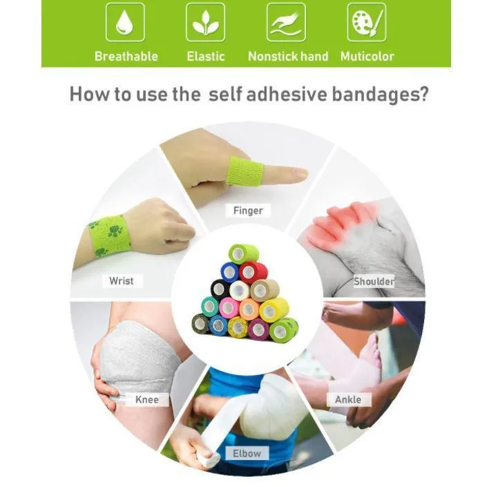 Roll Sports Self Adhesive Wraps  Protection Against Sports Injury