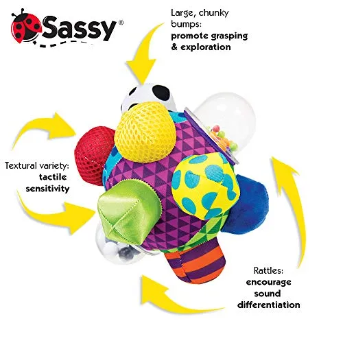 Sassy Developmental Bumpy Ball | Easy to Grasp Bumps Help Develop Motor Skills | for Ages 6 Months and Up