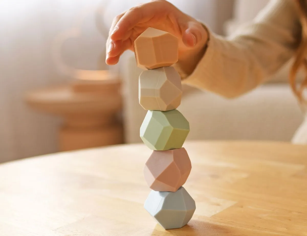 Silicone Baby Balancing Stacking Stones 5PK | Montessori Toy