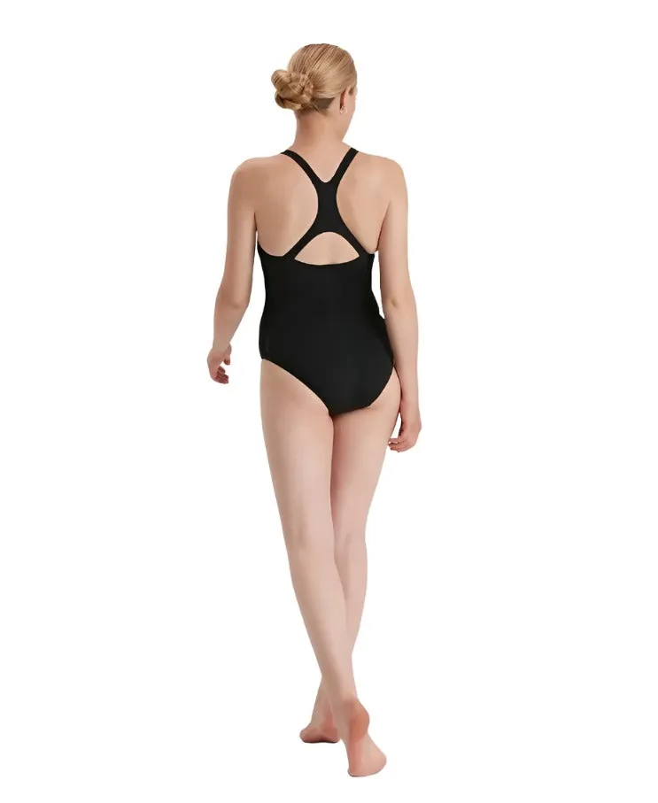 Speedo Womens Eco Endurance  Essential Kickback Swimsuit Black