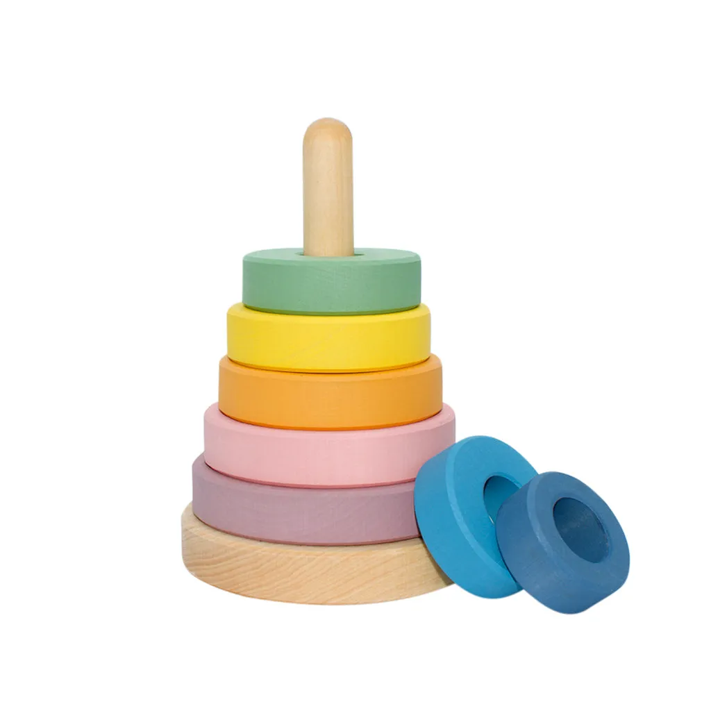 Wooden Ring Stacker - Pastel