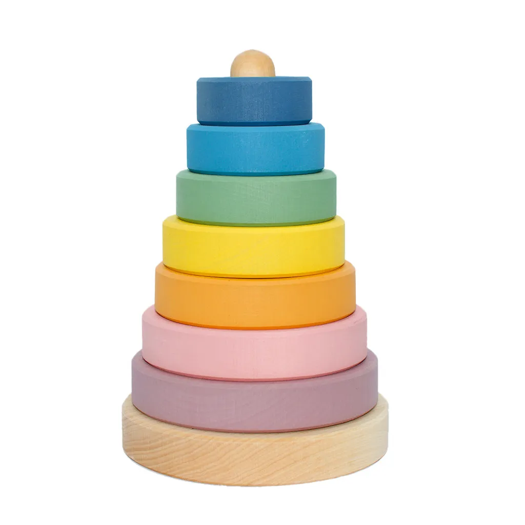 Wooden Ring Stacker - Pastel